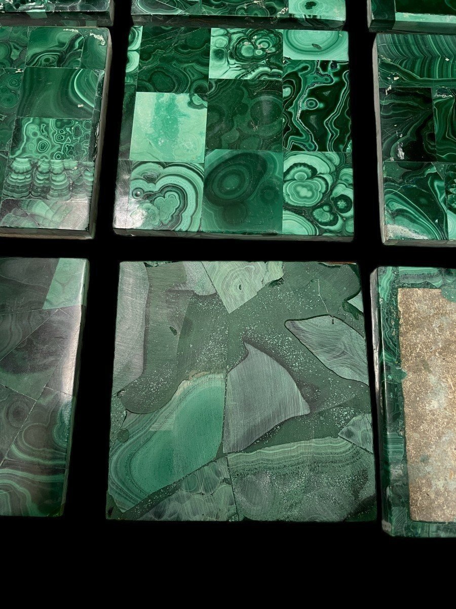 Large Lot Of Malachite Tiles (36 Pieces)-photo-5