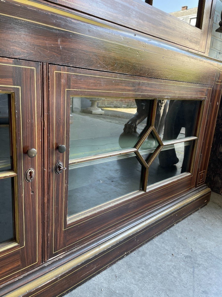 Large, Very Decorative 4-door Bookcase Circa 1900-photo-4