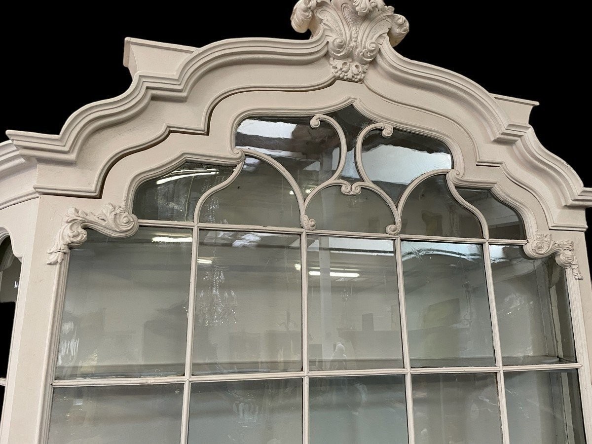 Charmante grande Vitrine Louis XV  Patinée Blanche, 18ème.-photo-2