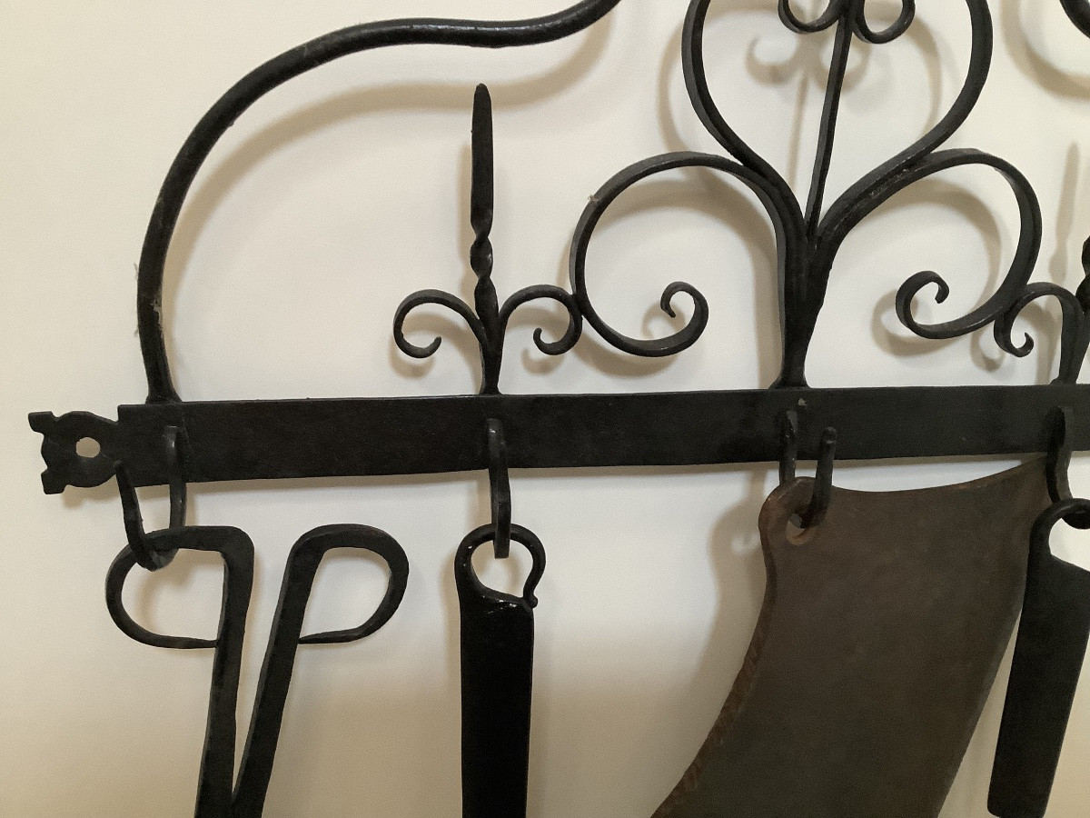 18th/19th Century Wrought Iron Spoon Holder -photo-7