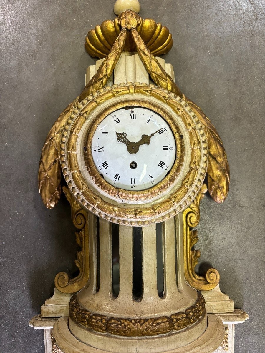 Louis XVI Wall Sign On Base In Painted Wood, 18th Century.-photo-2
