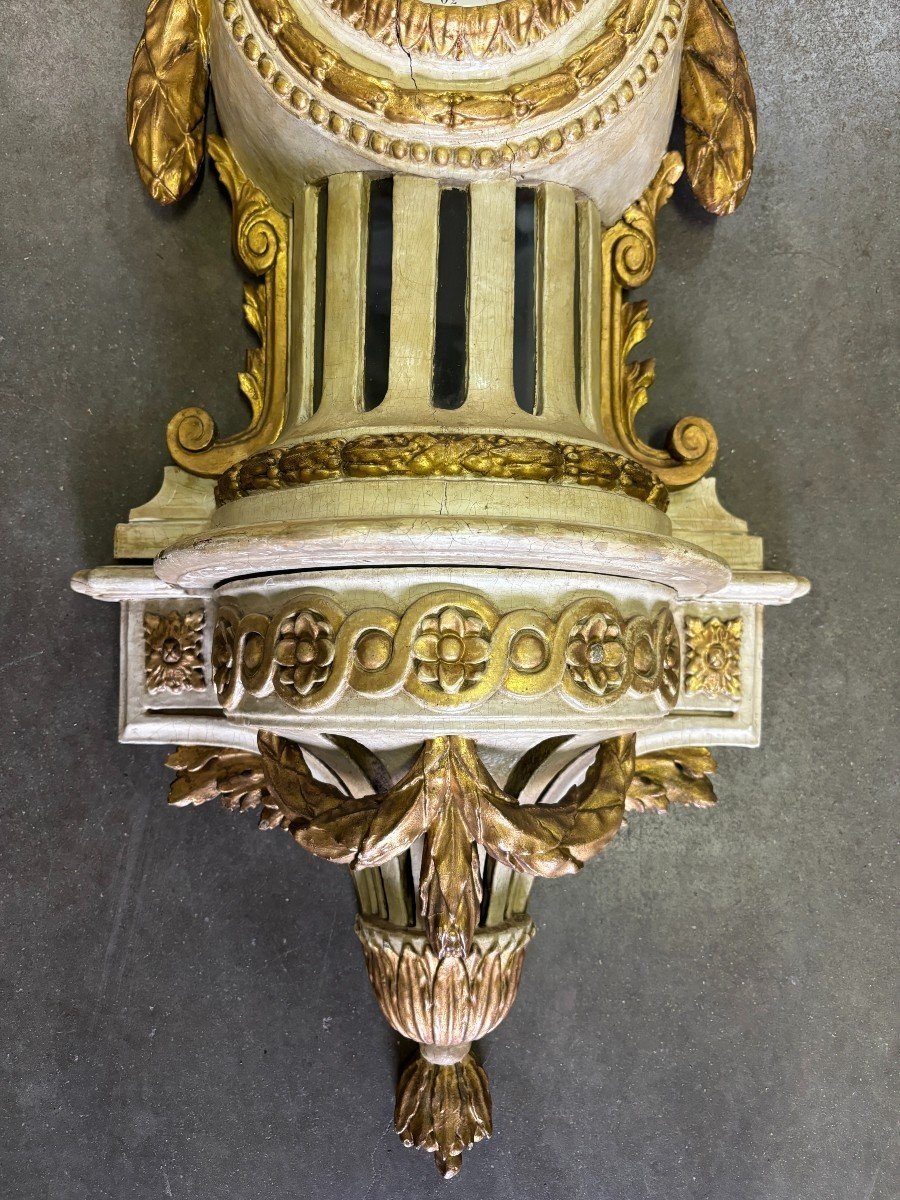 Louis XVI Wall Sign On Base In Painted Wood, 18th Century.-photo-1