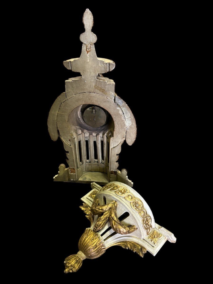 Louis XVI Wall Sign On Base In Painted Wood, 18th Century.-photo-3