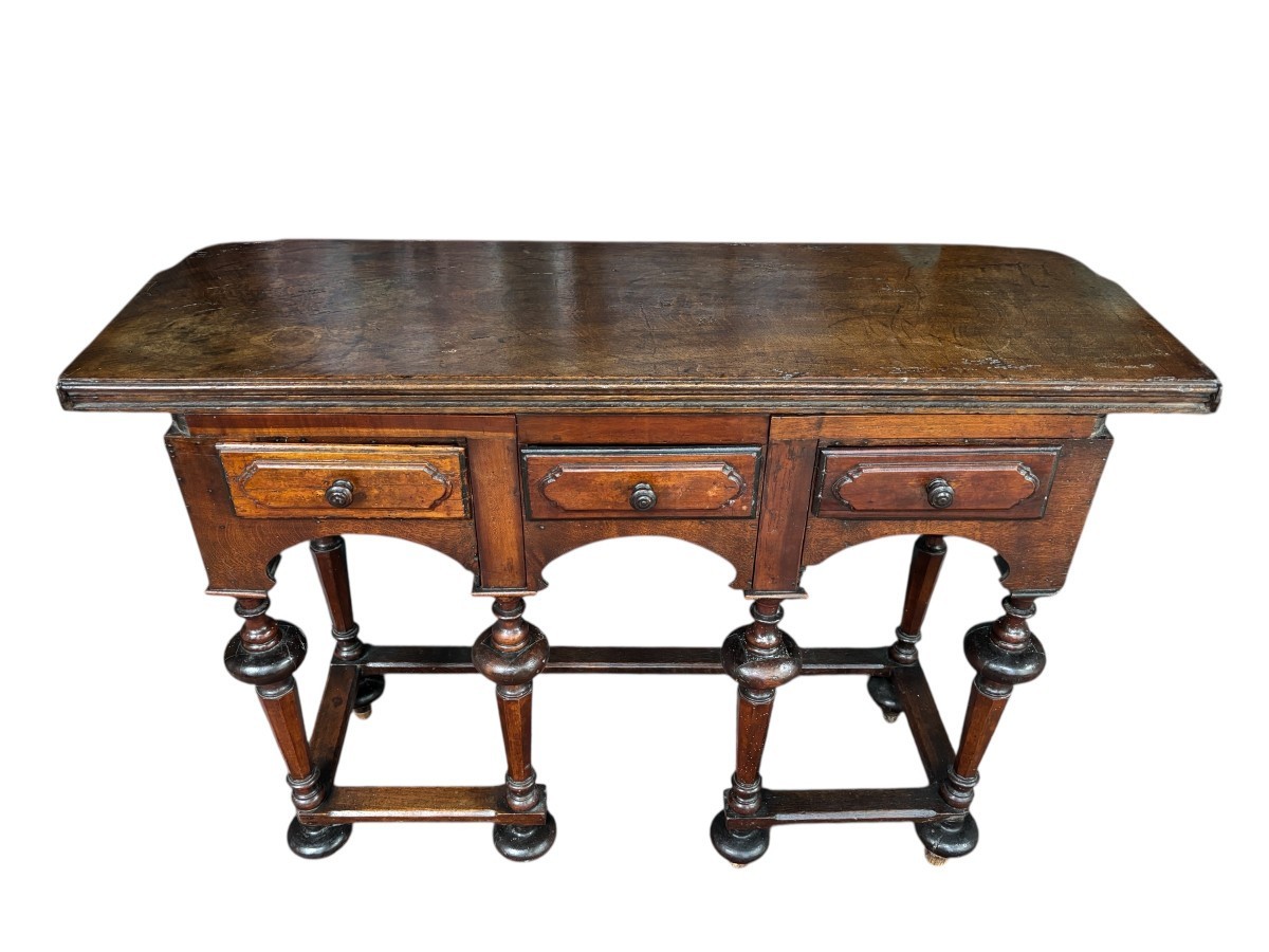 17th Century Walnut Folding Table.-photo-4