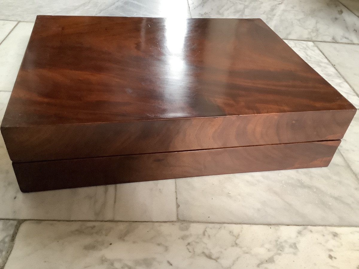 Jeu De Backgammon En Acajou,Ivoire et ébène.-photo-1