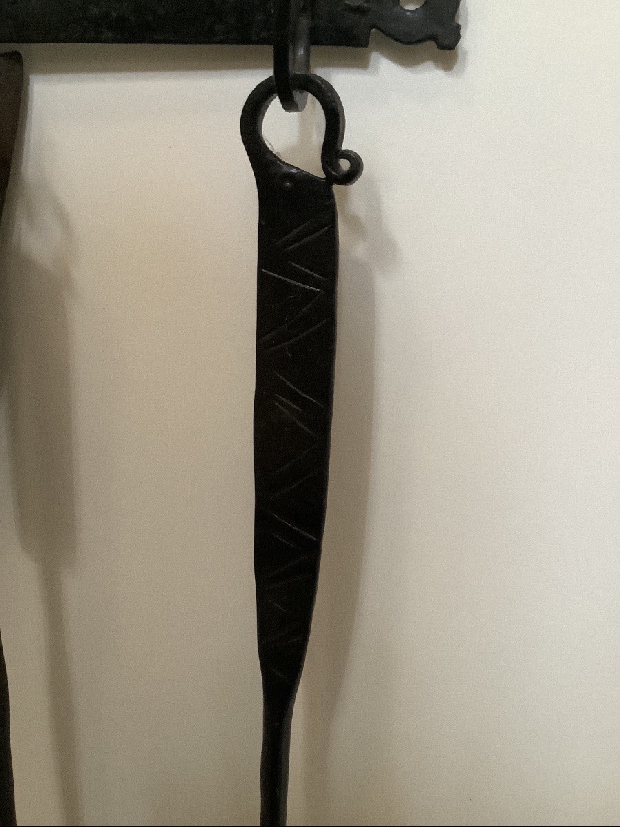 18th/19th Century Wrought Iron Spoon Holder.-photo-1