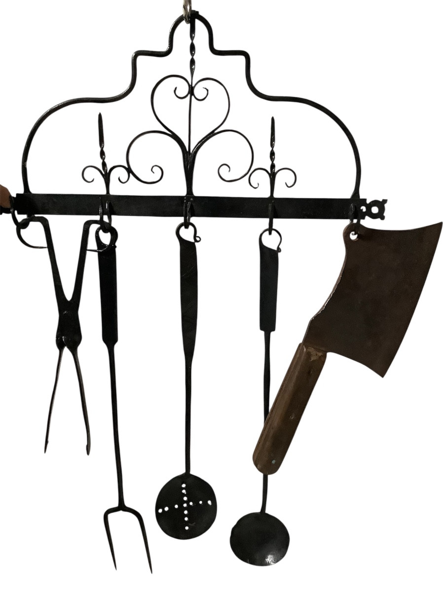 18th/19th Century Wrought Iron Spoon Holder.