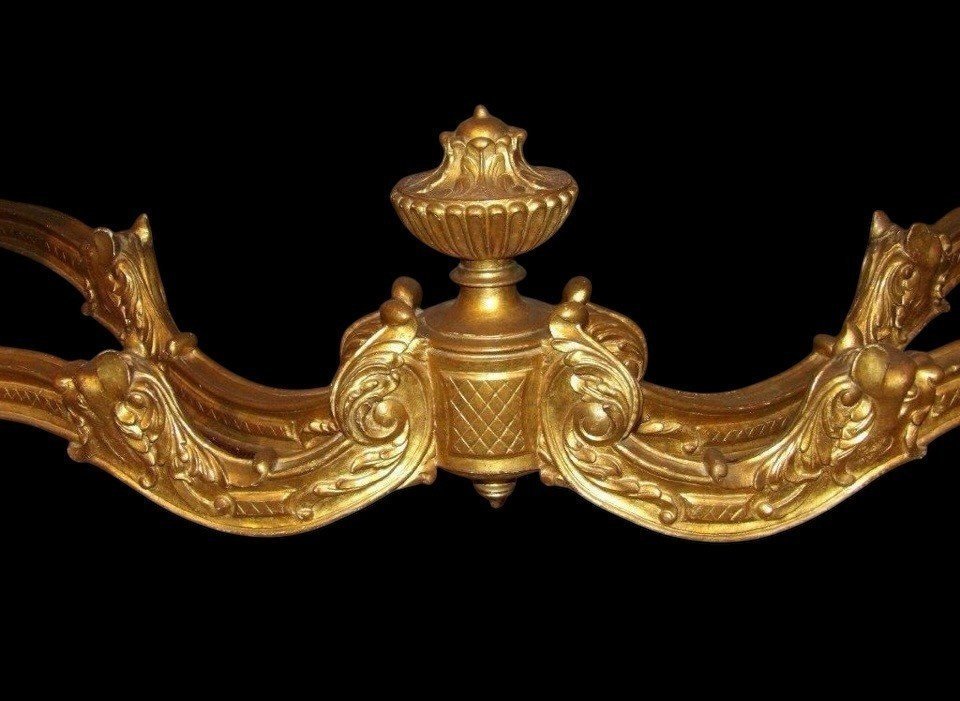 Large Louis XV Style 4-legged Console Table In Gilded Wood, 19th Century.-photo-2