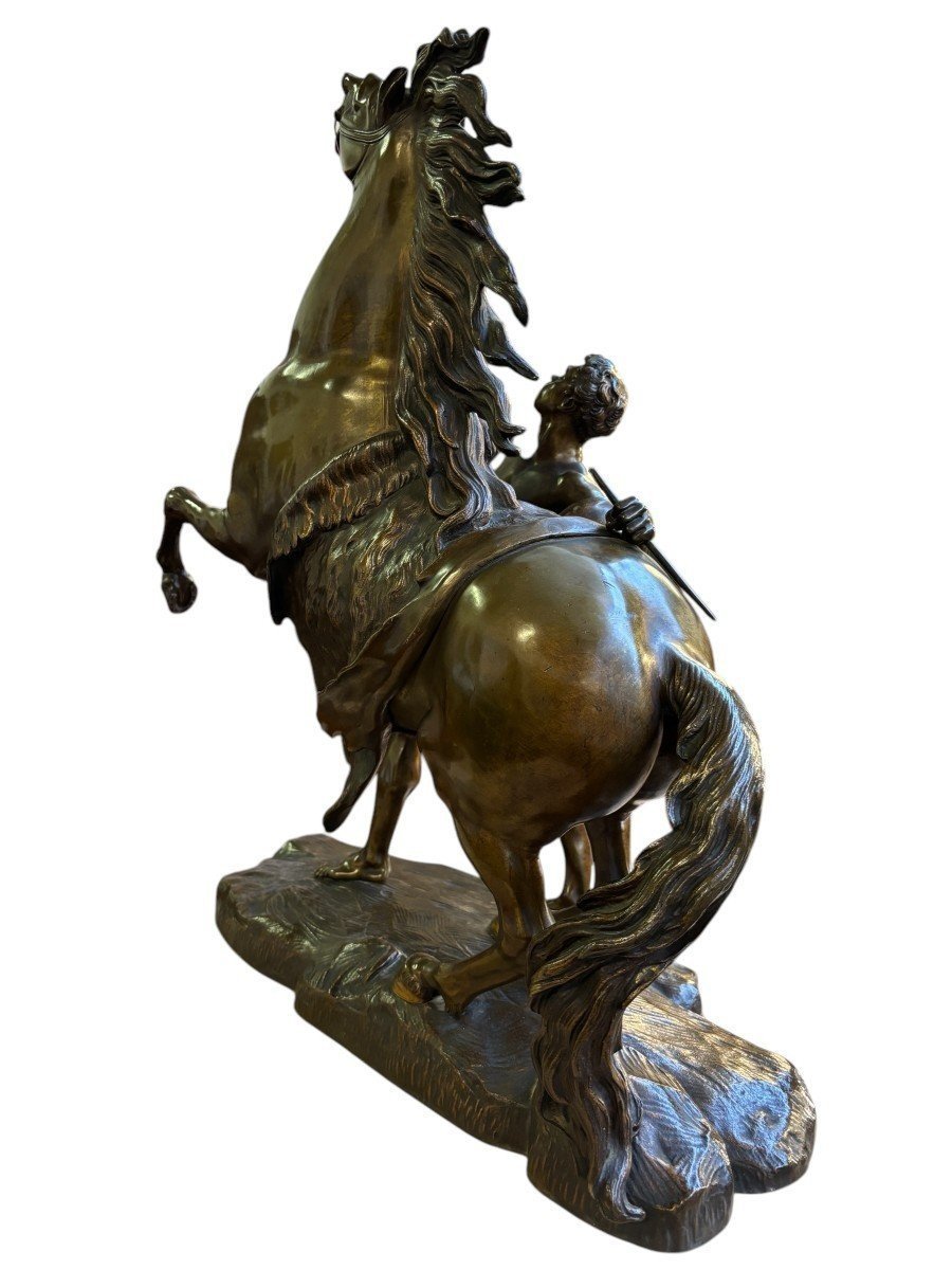 Sculpture En Bronze De Guillaume Coustou « Le Cheval De Marly » 19ème.-photo-5