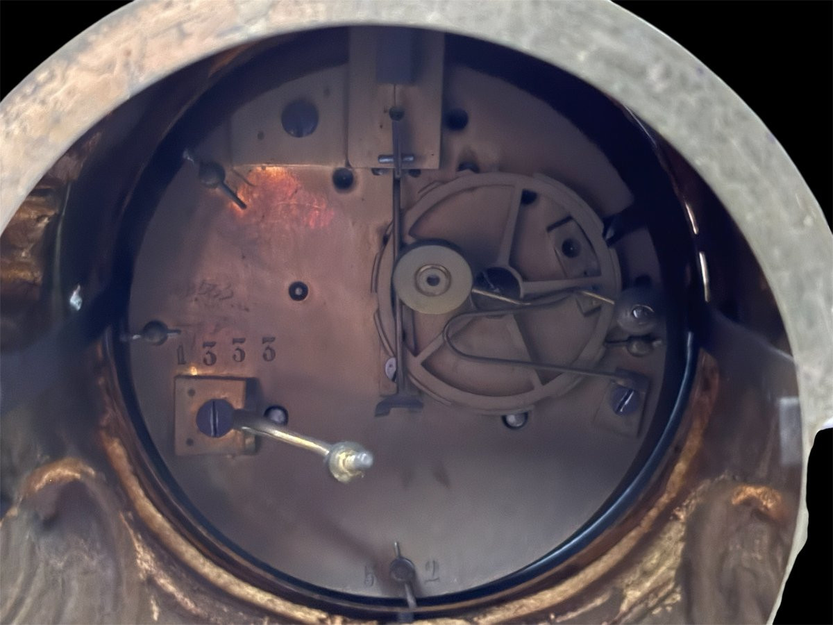 Élégante pendule en bronze doré / Sèvres ,  XIXe-photo-6
