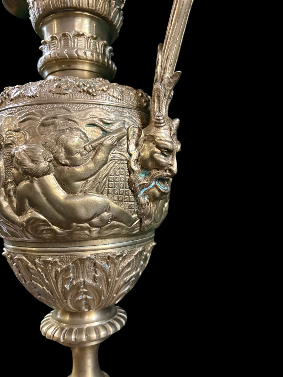 Set Of 3 Pieces / Planter And 2 Bronze Vases Napoleon III-photo-6