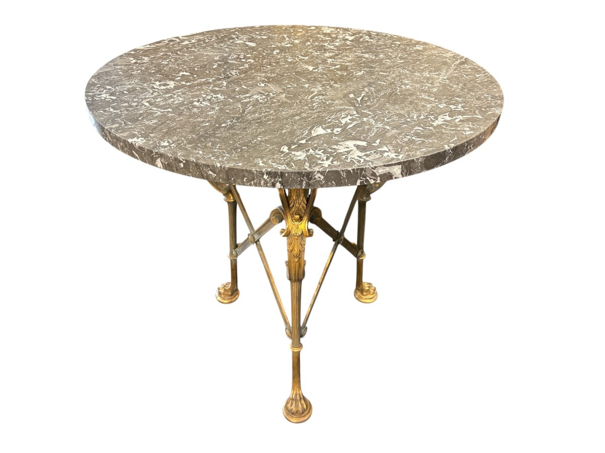 Gilt Bronze Pedestal Table, Louis XVI Style, 19th Century.-photo-2
