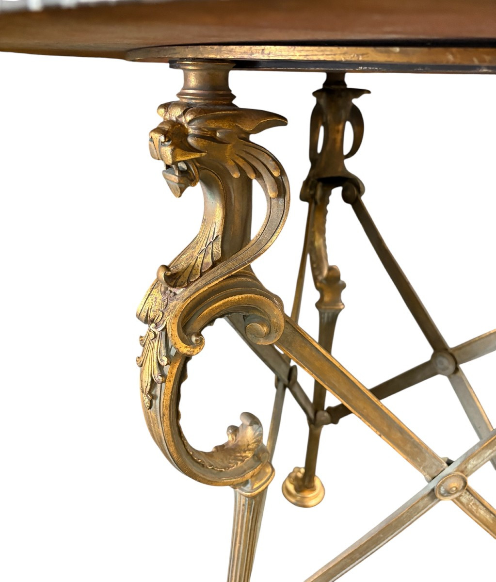 Gilt Bronze Pedestal Table, Louis XVI Style, 19th Century.-photo-4