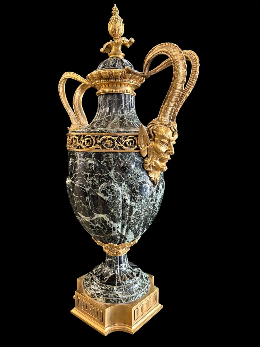 Very Large 19th Century Marble And Bronze Cassolette (80 Cm)-photo-4
