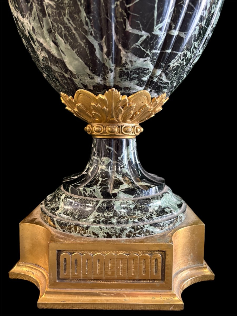 Very Large 19th Century Marble And Bronze Cassolette (80 Cm)-photo-1