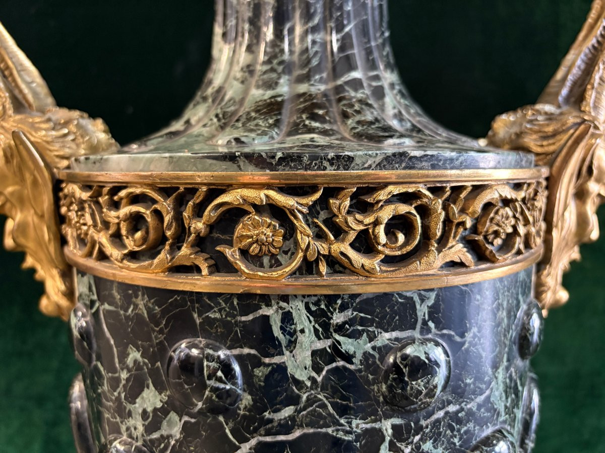 Very Large 19th Century Marble And Bronze Cassolette (80 Cm)-photo-6