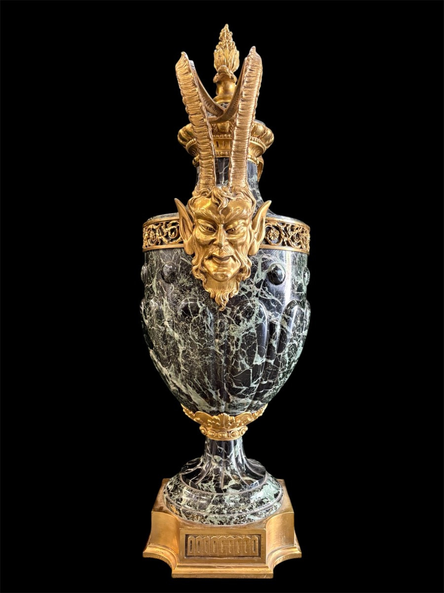Very Large 19th Century Marble And Bronze Cassolette (80 Cm)-photo-8