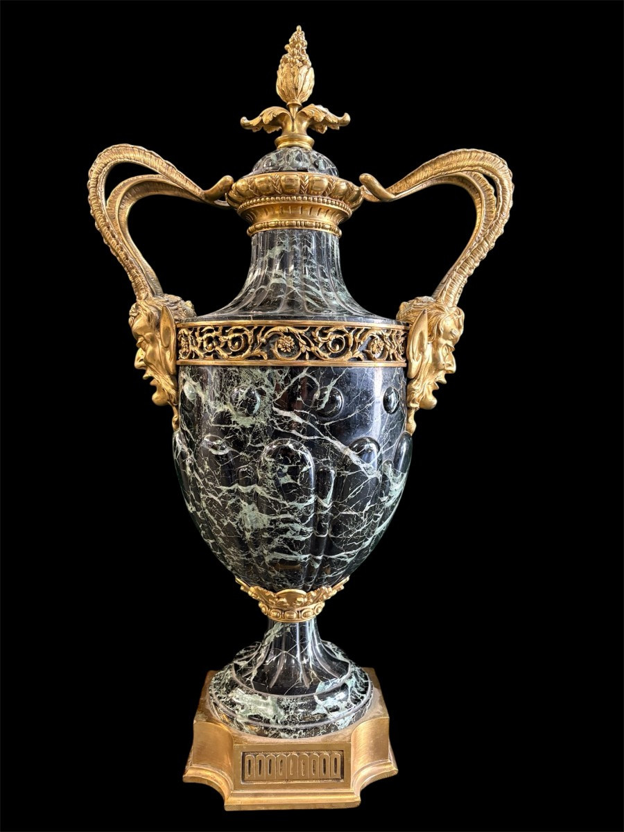 Very Large 19th Century Marble And Bronze Cassolette (80 Cm)