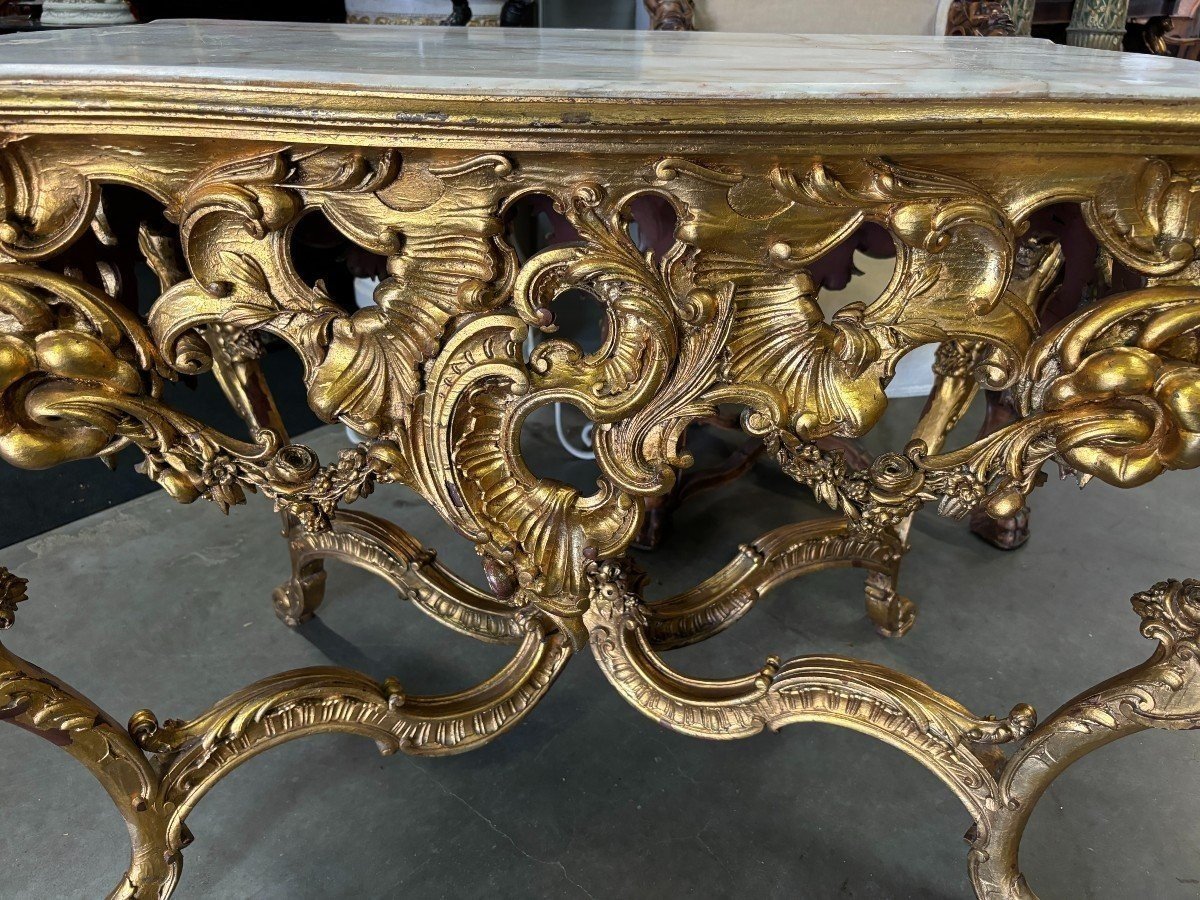 19th Century Louis XV Style Giltwood Center Table.-photo-6