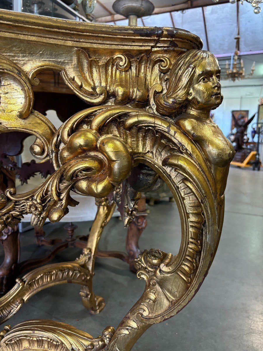 19th Century Louis XV Style Giltwood Center Table.-photo-7