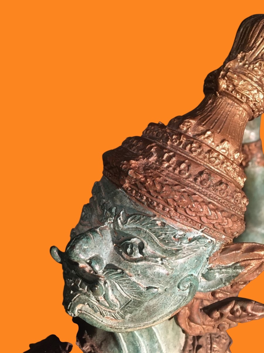 Gilded Bronze Sculpture With Green Patina -photo-3