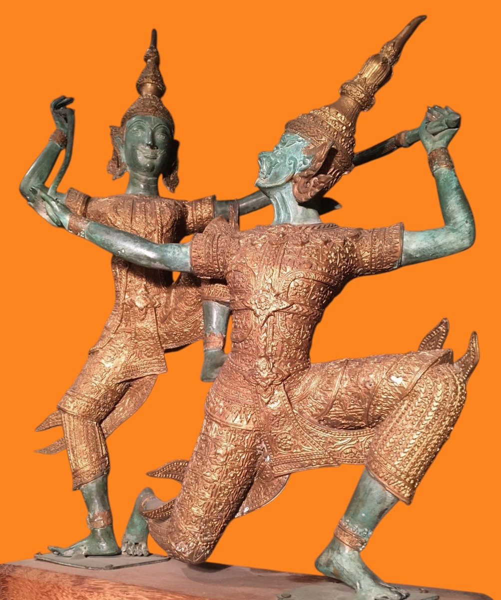 Gilded Bronze Sculpture With Green Patina -photo-6