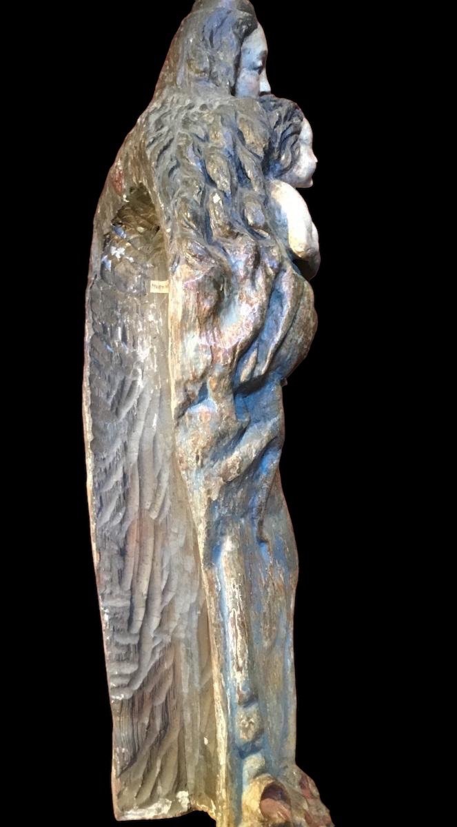 Virgin And Child, Polychrome Wood, Circa 1600 -photo-4