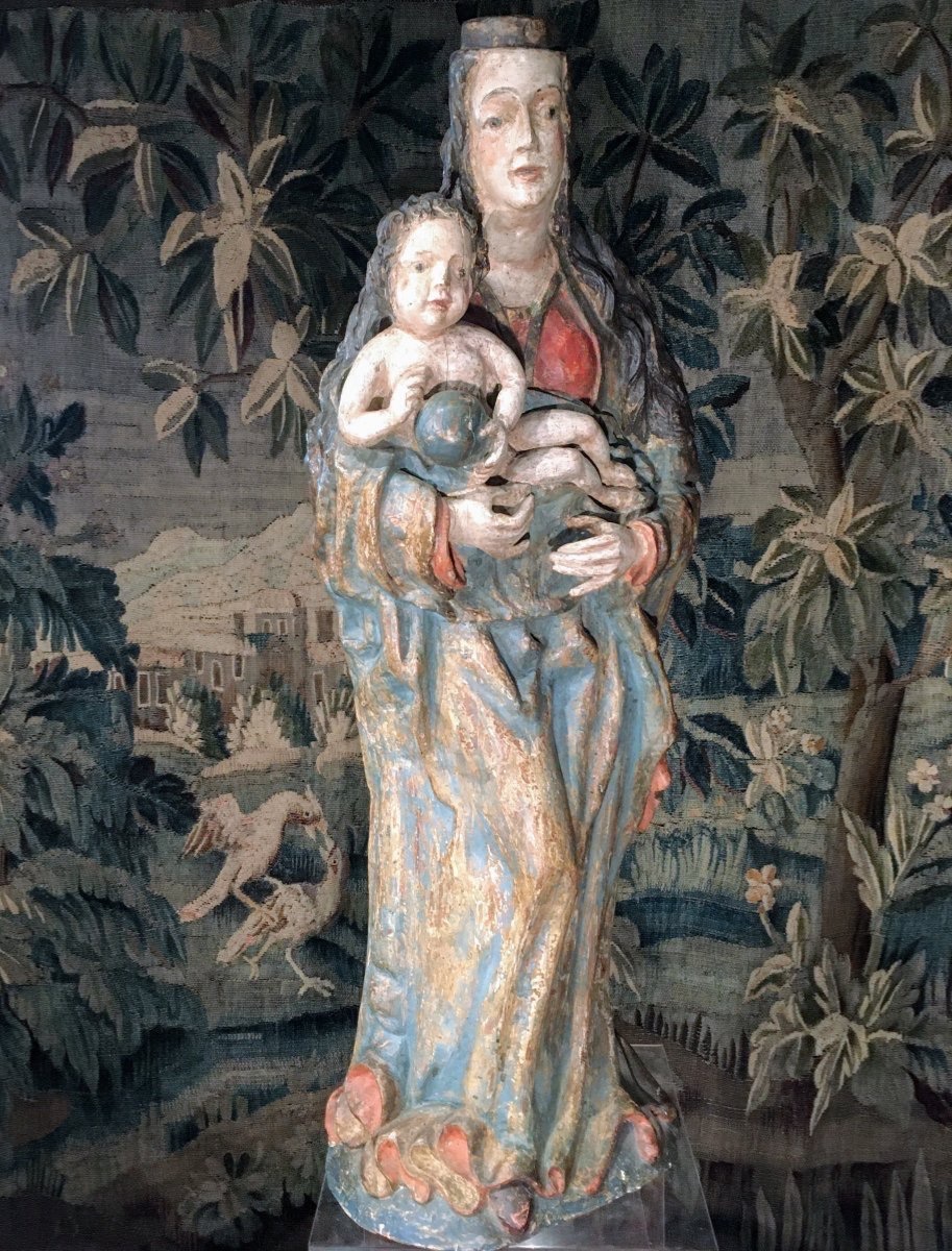 Virgin And Child, Polychrome Wood, Circa 1600 -photo-8