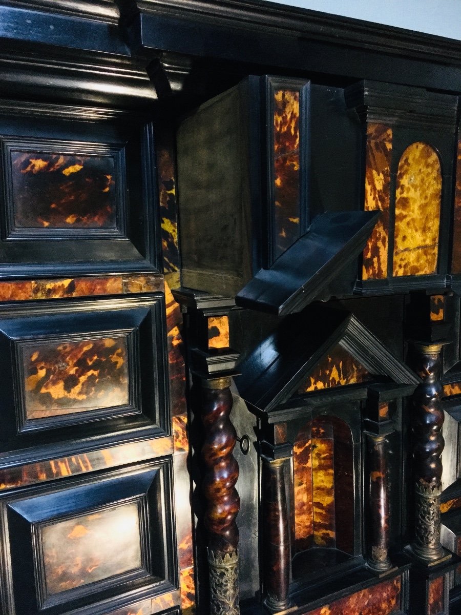Large Antwerp Cabinet Circa 1700 In Ebony -photo-4