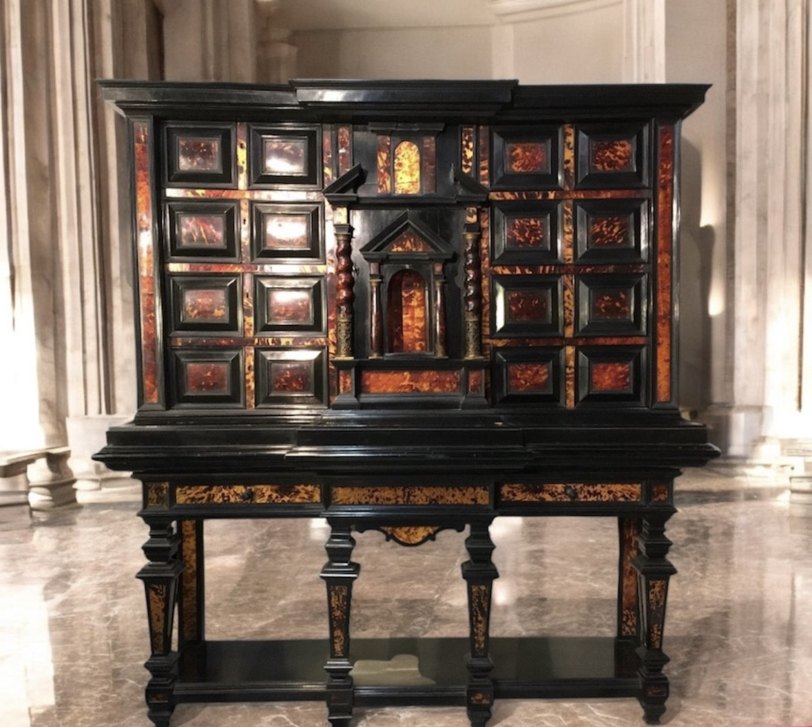Large Antwerp Cabinet Circa 1700 In Ebony 
