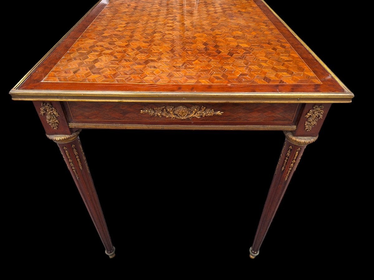 Beautiful Louis XVI Style Living Room Table / Desk By Jean-henri Riesener.-photo-3