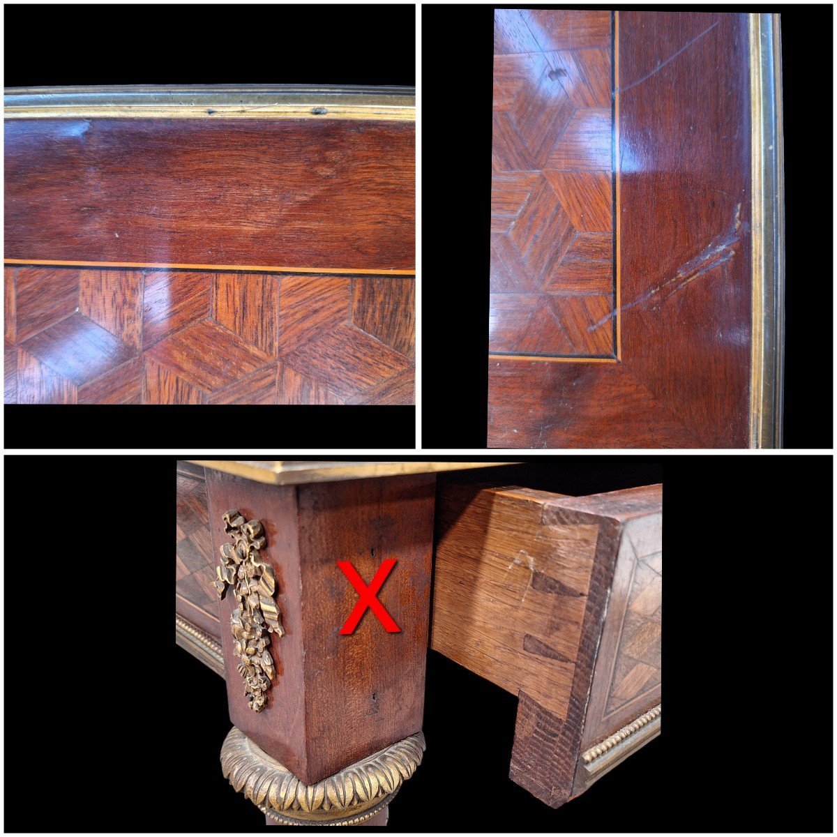 Beautiful Louis XVI Style Living Room Table / Desk By Jean-henri Riesener.-photo-6