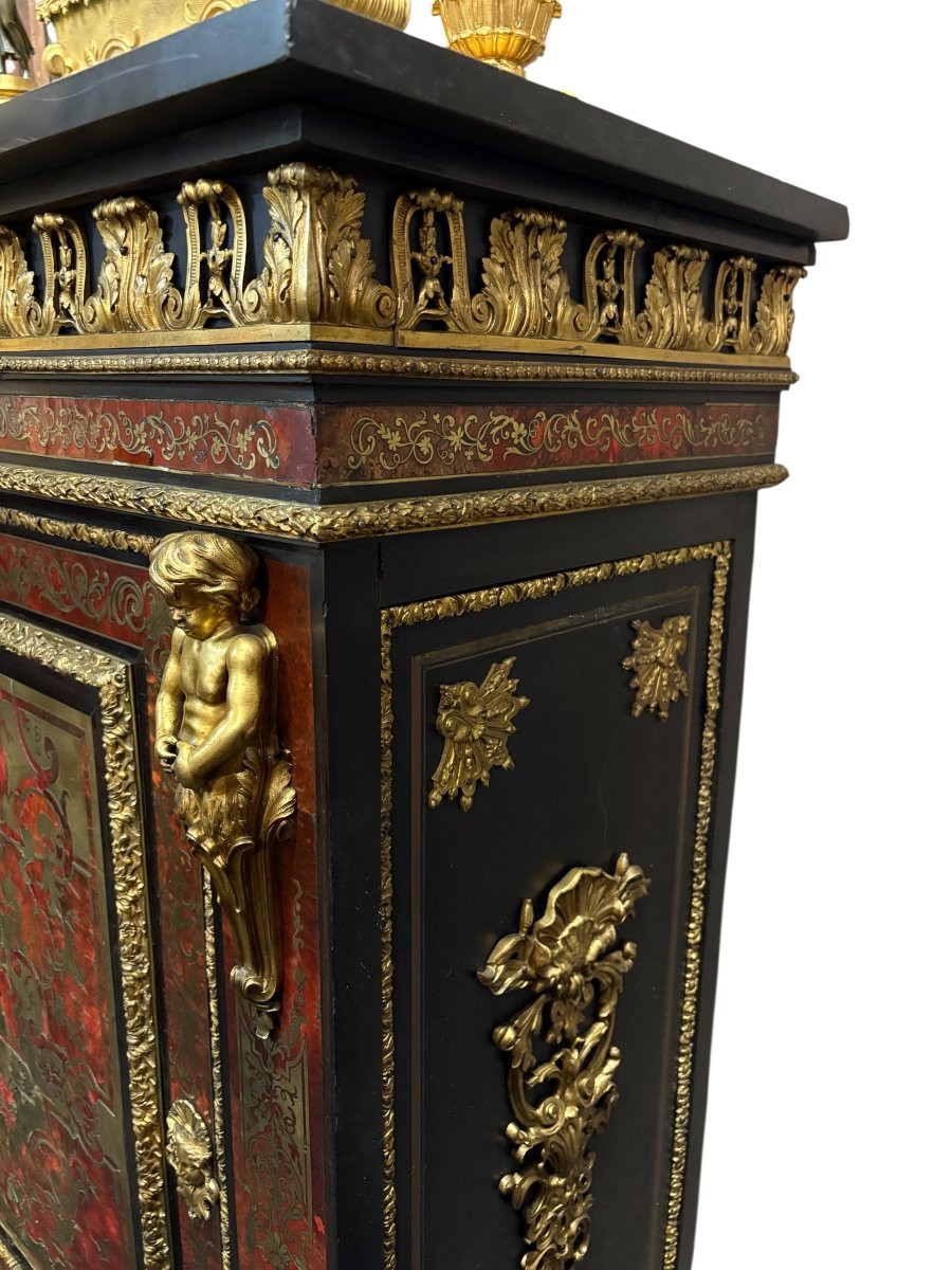 Meuble d'entre deux en marqueterie "Boulle" 19ème.-photo-6