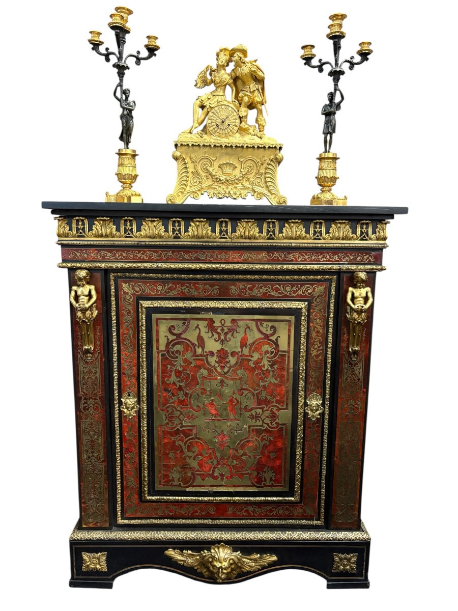 Meuble d'entre deux en marqueterie "Boulle" 19ème.