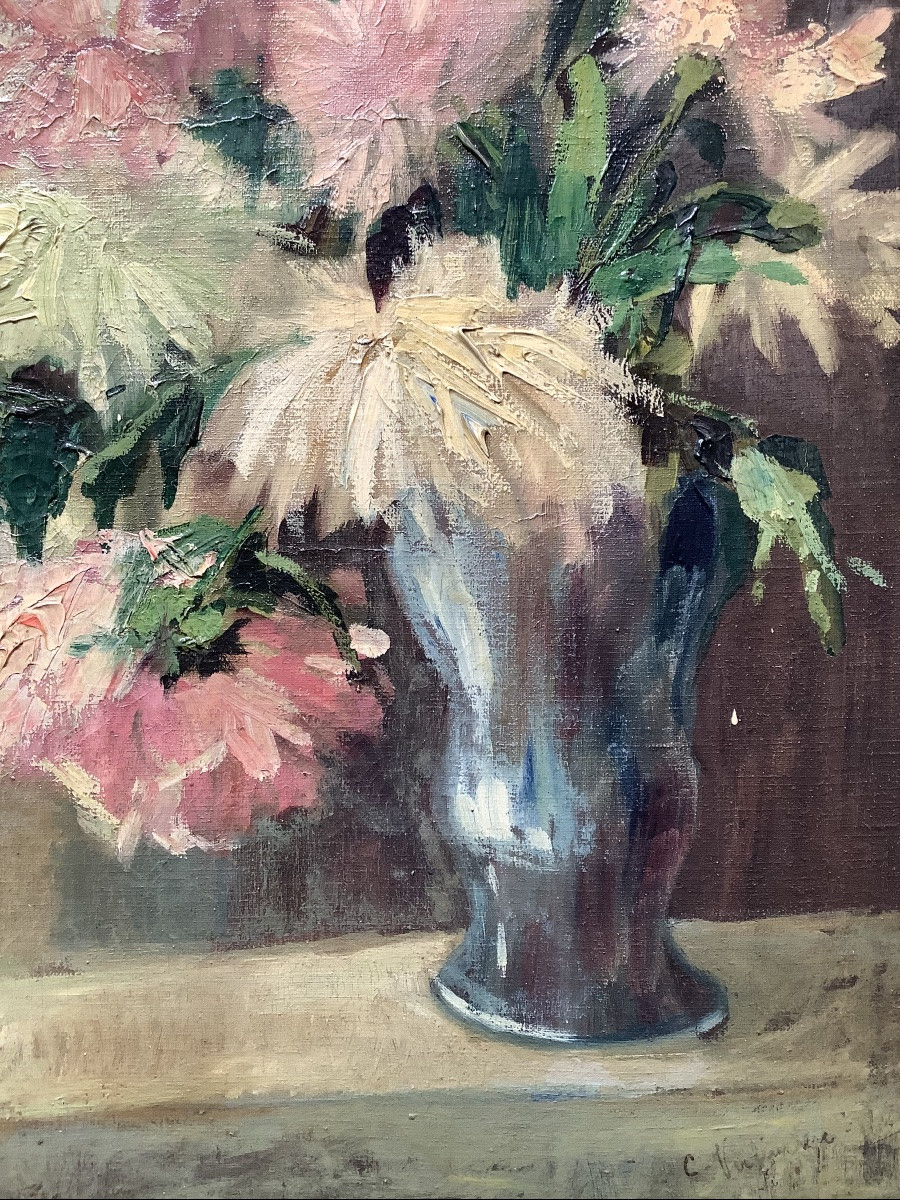 C.Verlinde ,nature morte aux fleurs Paris vers 1960 -photo-2