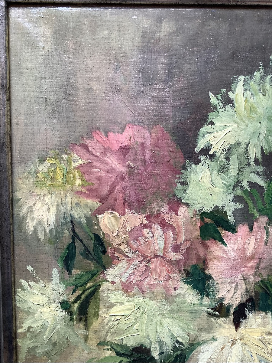 C.Verlinde ,nature morte aux fleurs Paris vers 1960 -photo-4