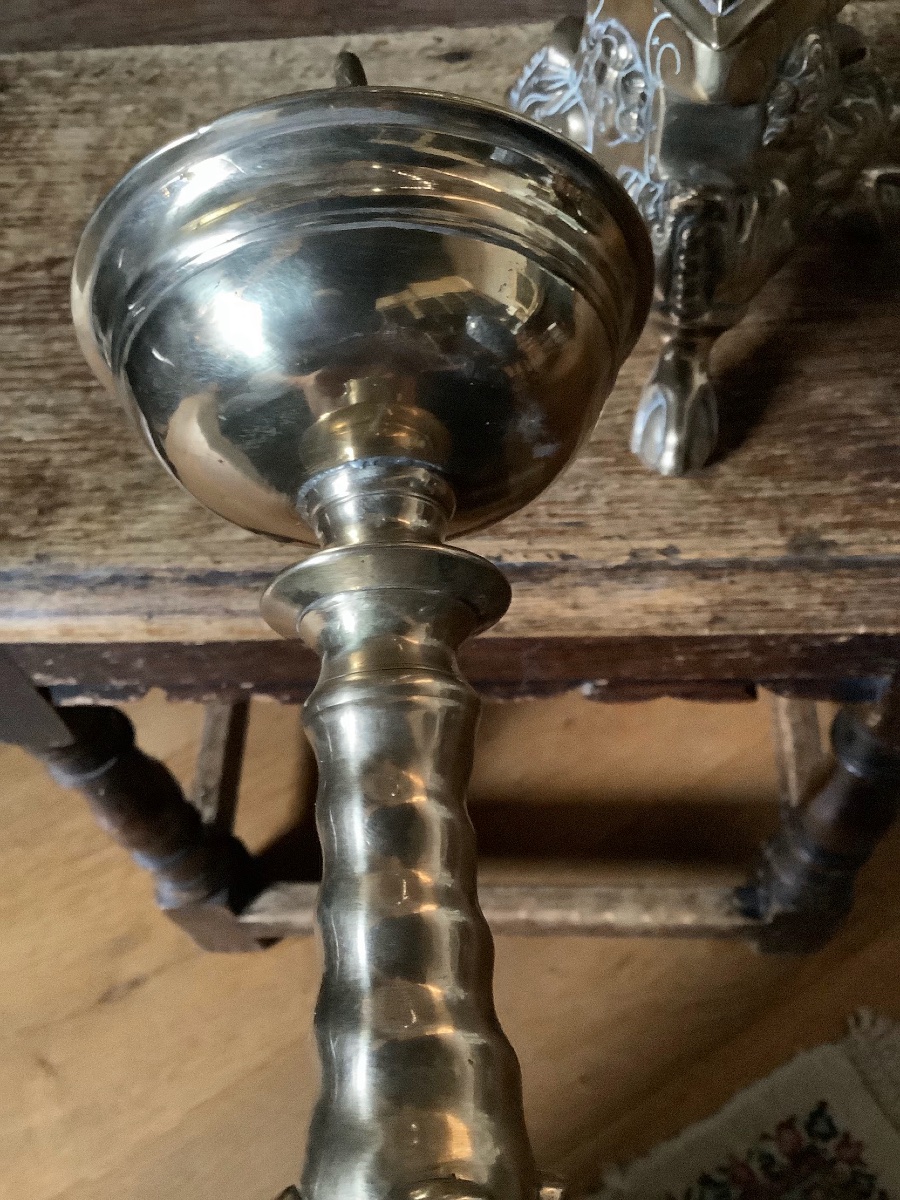 Pair Of Baroque Bronze Candlesticks Circa 1675 -photo-4