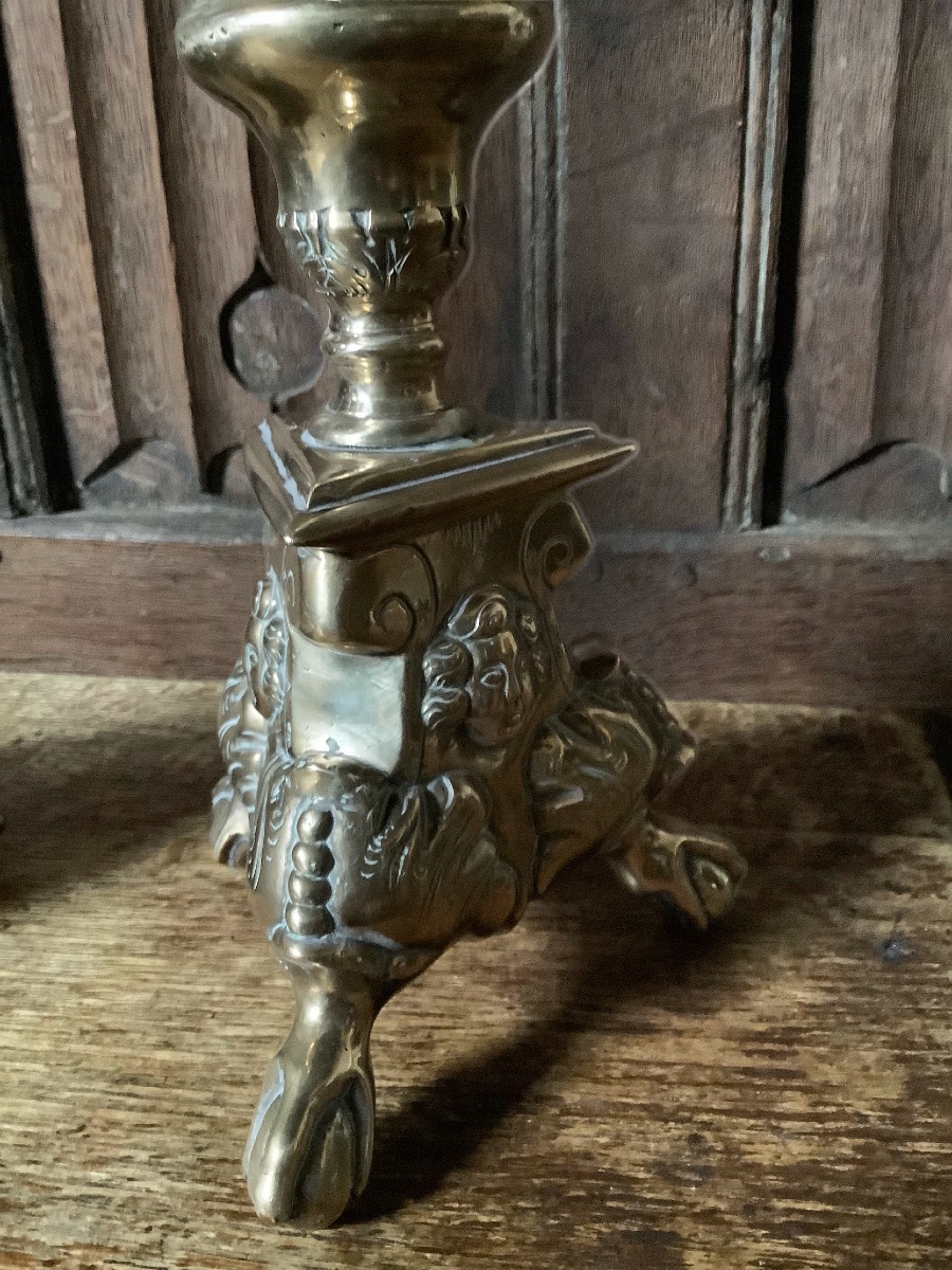 Pair Of Baroque Bronze Candlesticks Circa 1675 -photo-7