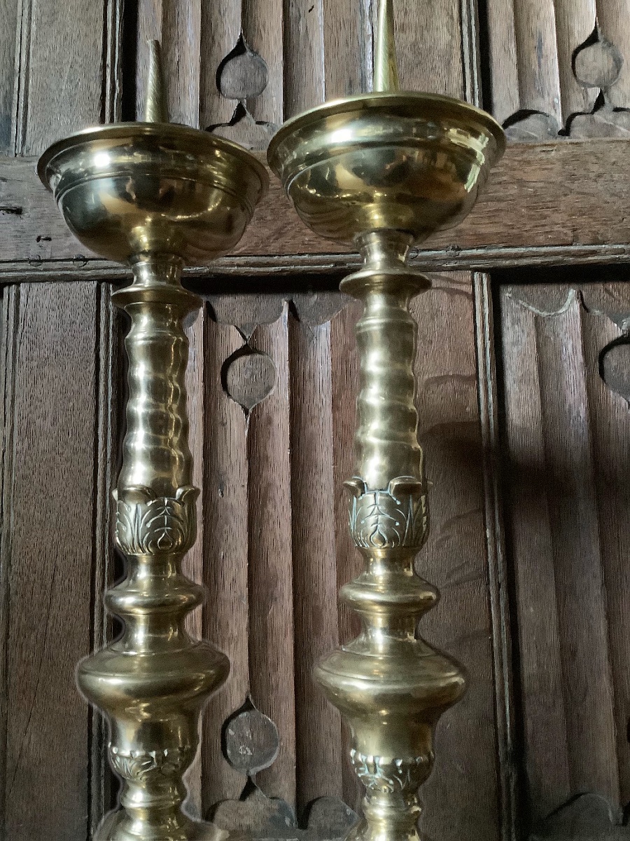 Pair Of Baroque Bronze Candlesticks Circa 1675 -photo-8