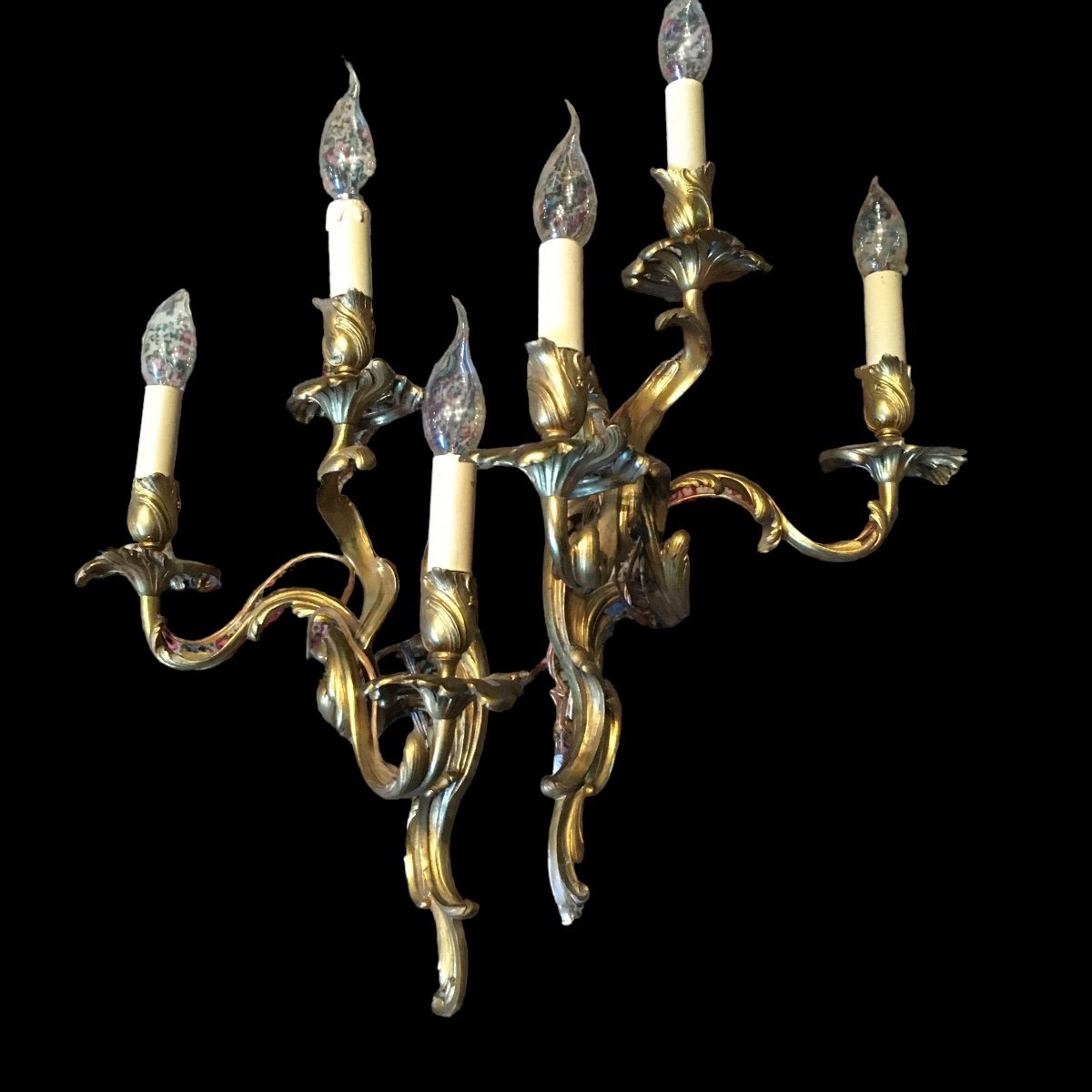 Louis XV Style Three-light Wall Lights 62 Cm -photo-3