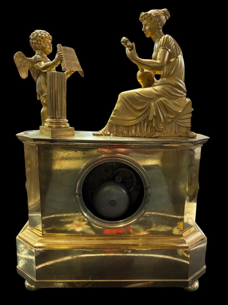 Beautiful Empire Clock In Gilt Bronze 1820-photo-8