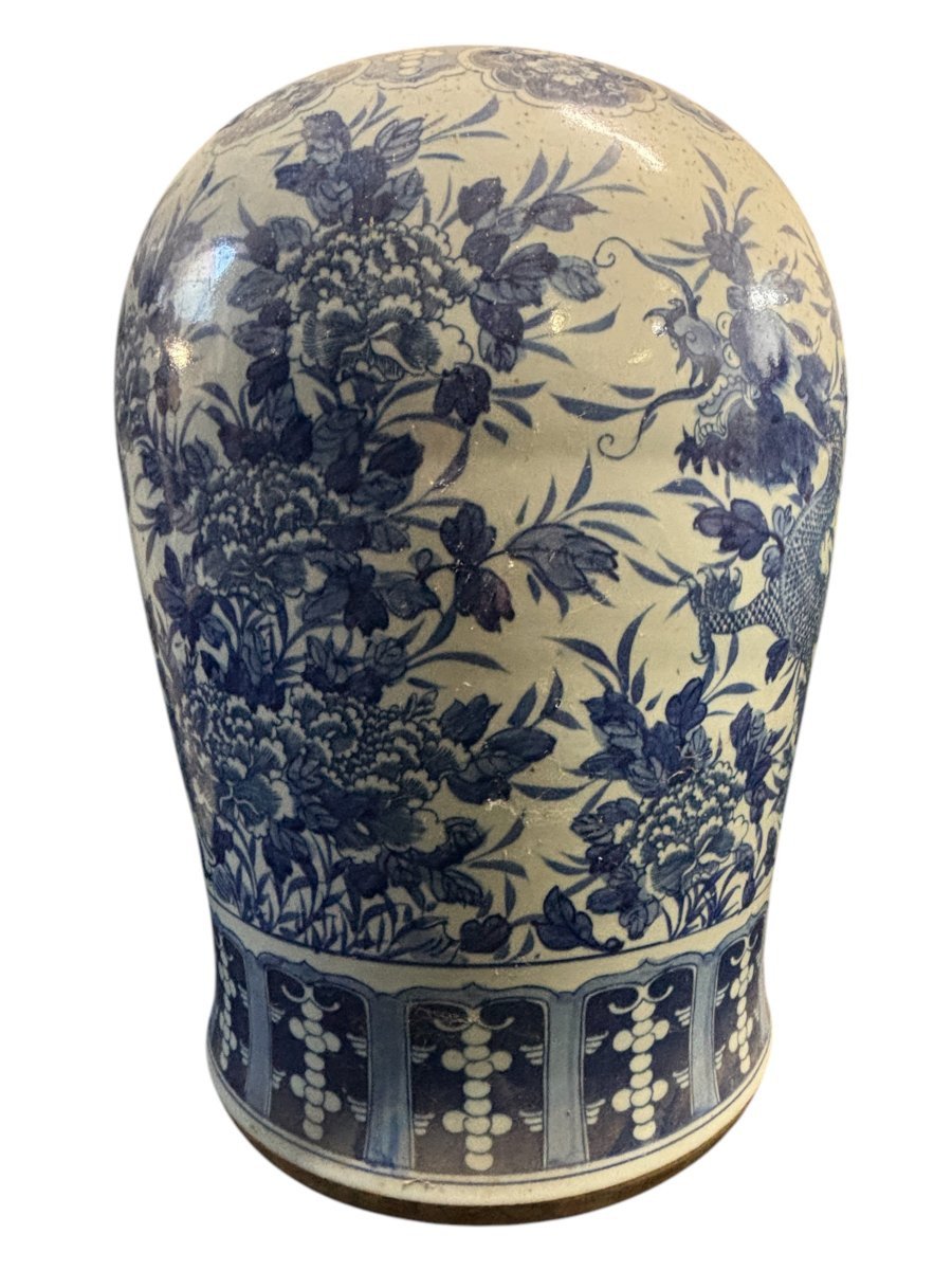 Very Large Chinese Porcelain Potiche, Height: 90 Cm-photo-2