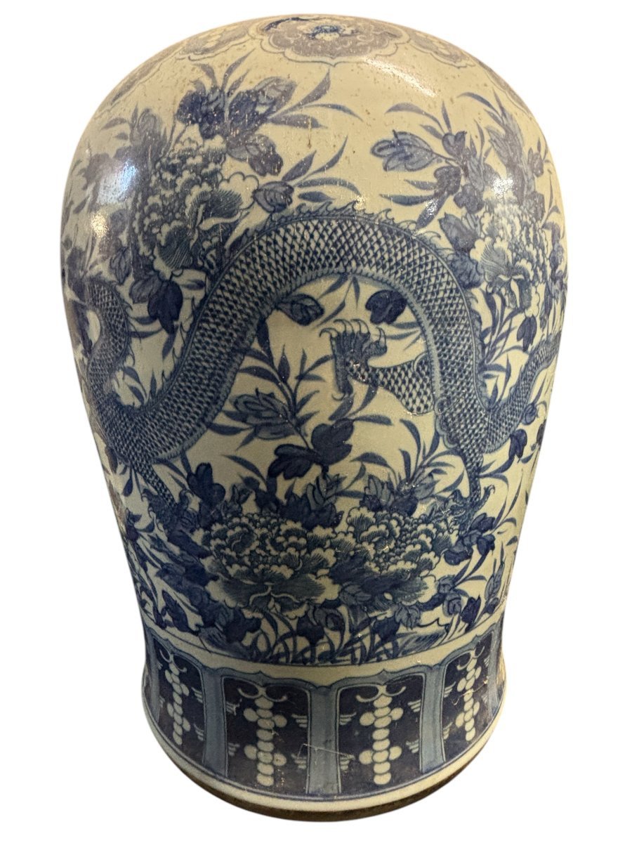Very Large Chinese Porcelain Potiche, Height: 90 Cm-photo-3