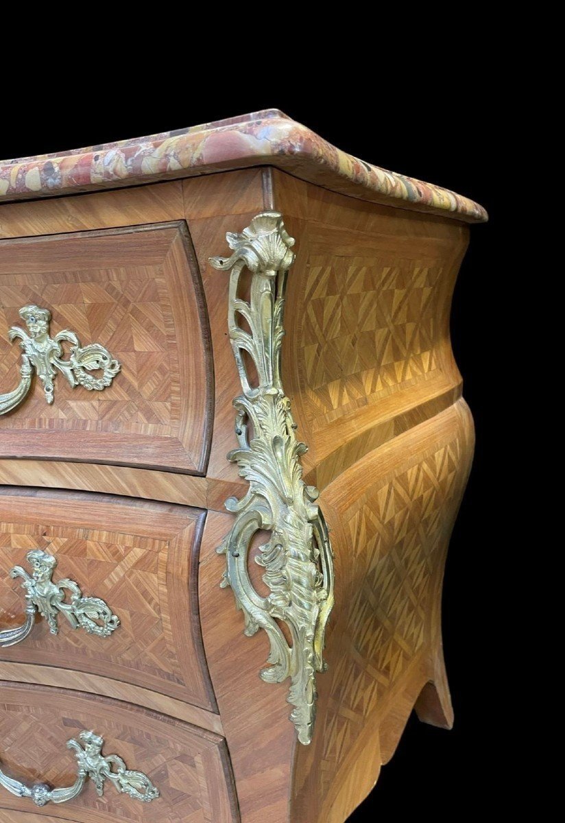 Grande Commode De Style Louis XV , 19ème.-photo-1