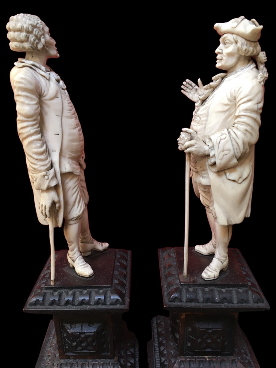 Pair Of Ivory Sculptures Circa 1800 -photo-1