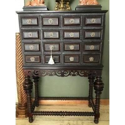 Cabinet Portugais en ebene d'époque XVIII Siècle.-photo-2