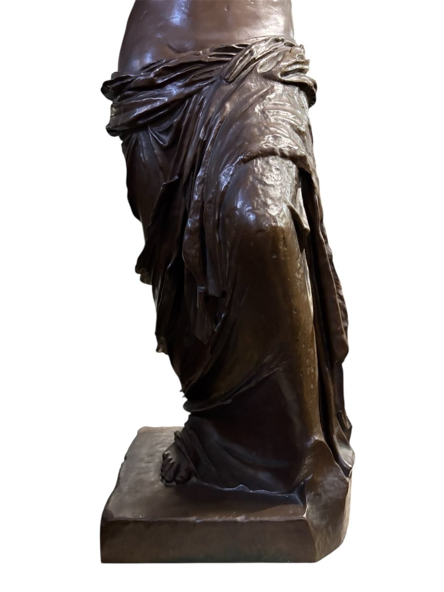 Très grande sculpture en bronze « Vénus » F.Barbedienne 19ème. (97 cm)-photo-4