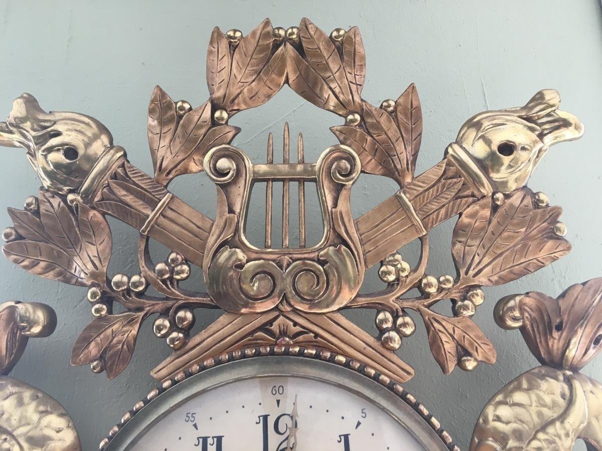 Grande Cartel En Bois Doré. Suède, XIXe Siècle-photo-6