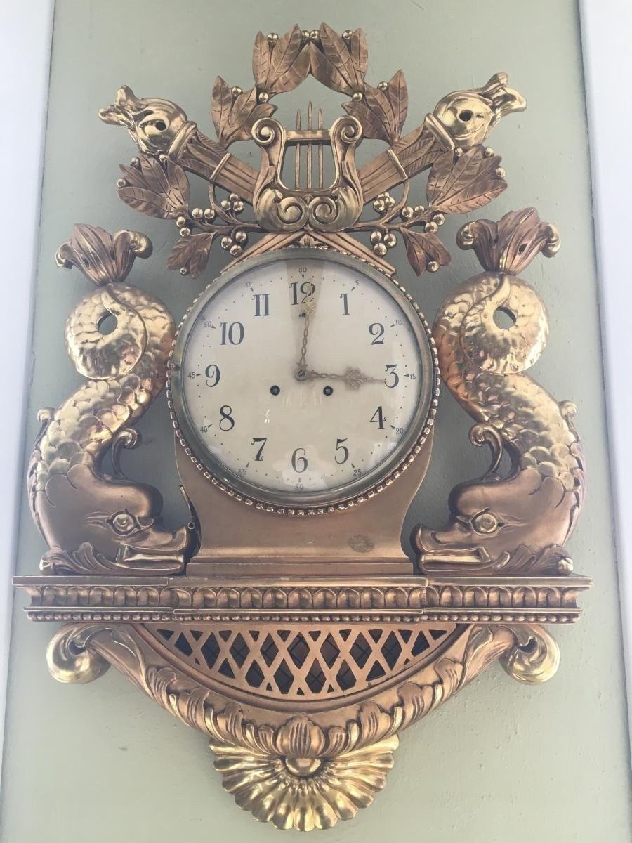 Grande Cartel En Bois Doré. Suède, XIXe Siècle