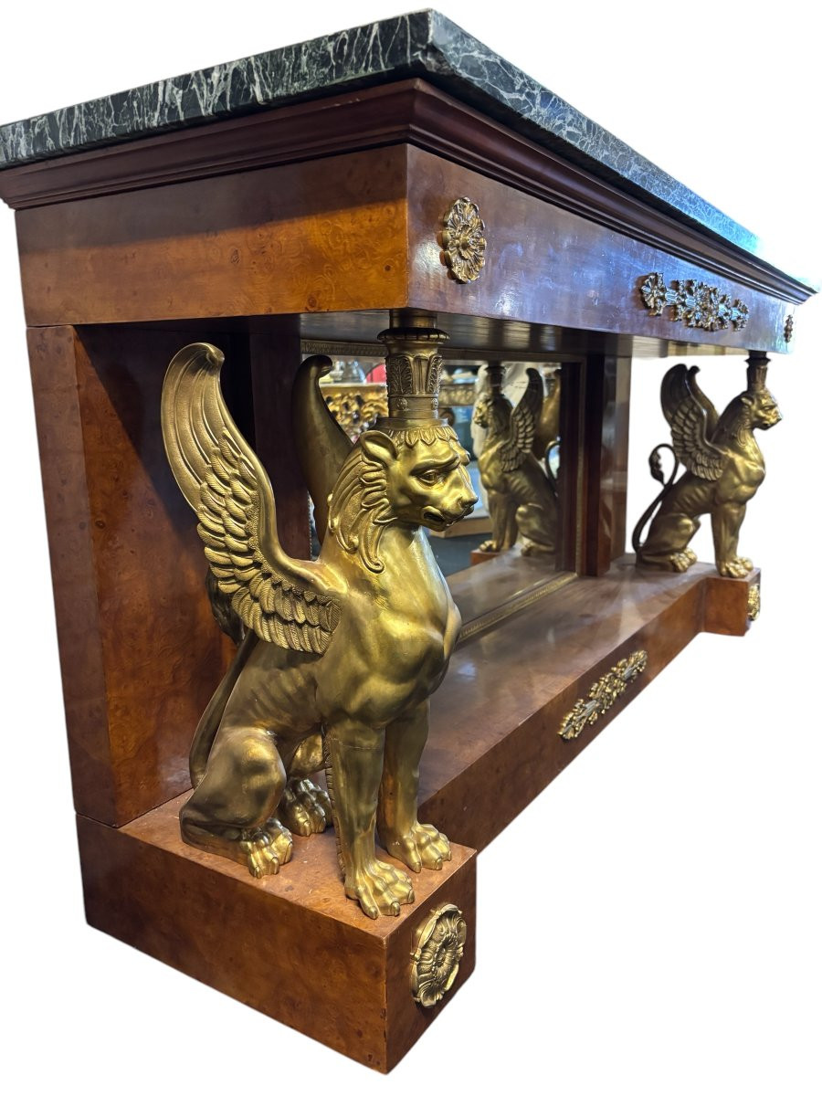 Large 20th Century Empire Style Console. (188 Cm)-photo-3